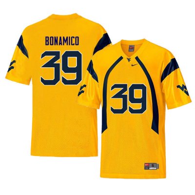 Men's West Virginia Mountaineers NCAA #39 Dante Bonamico Yellow Authentic Nike Retro Stitched College Football Jersey NM15Q53JP